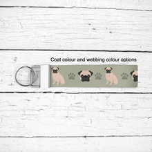 Load image into Gallery viewer, Pug key wristlet
