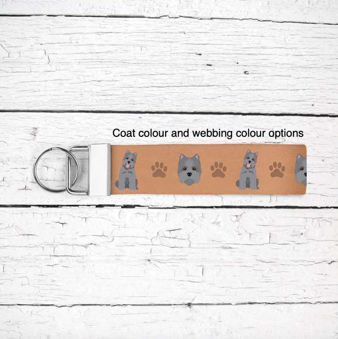 Cairn Terrier key wristlet