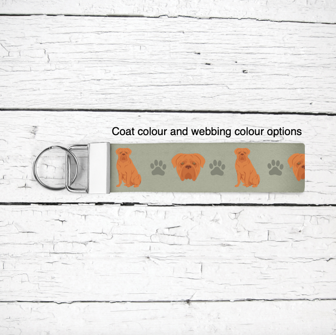 Dogue de Bordeaux key wristlet