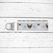 Load image into Gallery viewer, Rat Terrier key wristlet
