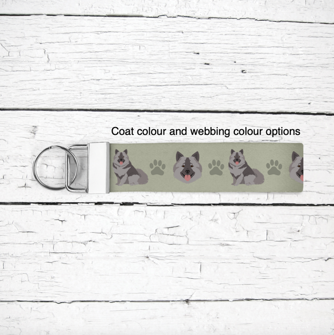 Keeshond key wristlet
