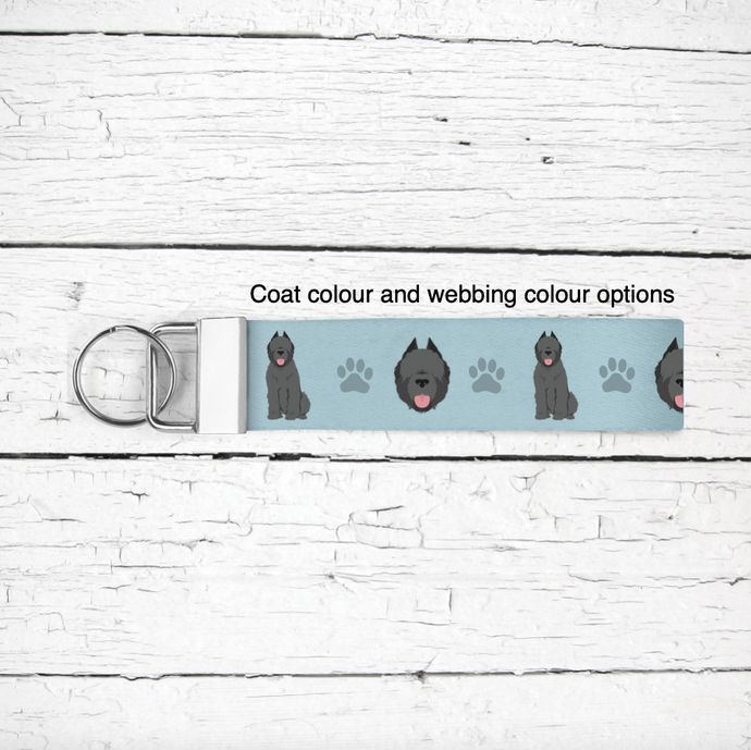 Bouvier des Flandres (cropped ears) key wristlet