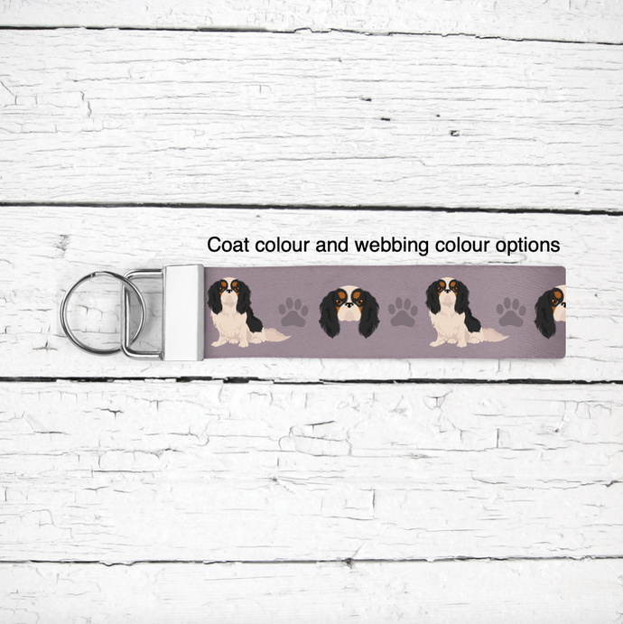 English Toy Spaniel key wristlet