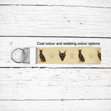 Load image into Gallery viewer, German Pinscher (cropped ears) key wristlet
