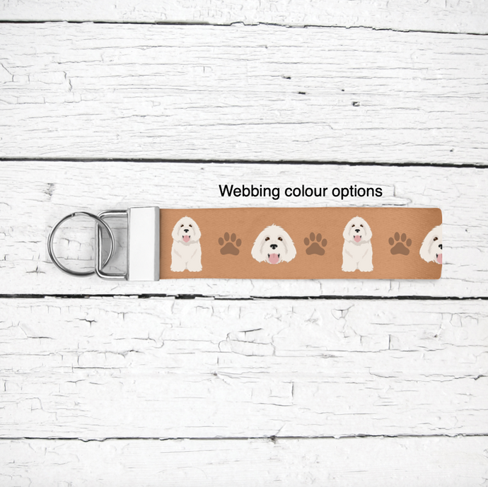 Coton de Tulear key wristlet
