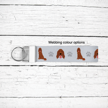 Load image into Gallery viewer, Irish Setter key wristlet
