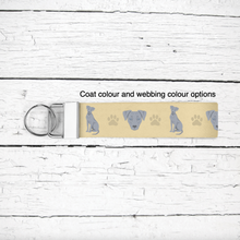 Load image into Gallery viewer, Blue Lacy key wristlet
