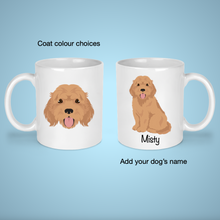 Load image into Gallery viewer, Cockapoo (Cocker Spaniel/Poodle mix) 11 oz mug personalized

