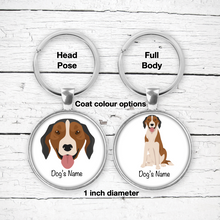 Load image into Gallery viewer, American Foxhound Bezel Keychain - personalized
