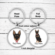 Load image into Gallery viewer, Australian Kelpie Bezel Keychain - personalized
