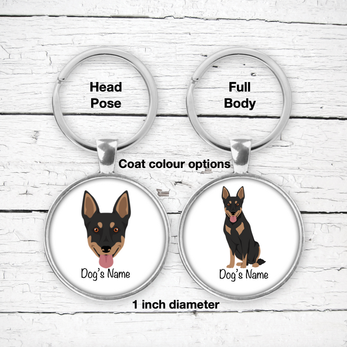 Australian Kelpie Bezel Keychain - personalized