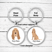 Load image into Gallery viewer, Bloodhound Bezel Keychain - personalized
