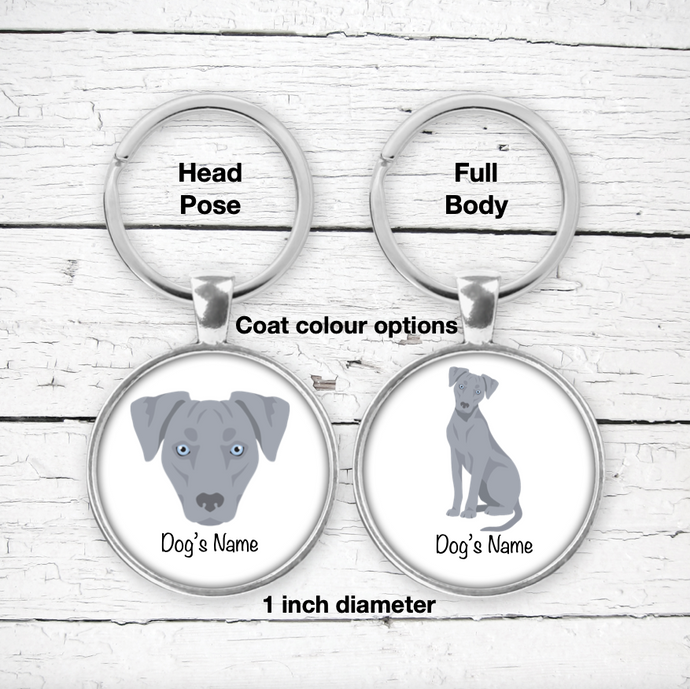Blue Lacy Bezel Keychain - personalized
