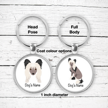 Load image into Gallery viewer, Chinese Crested Bezel Keychain - personalized
