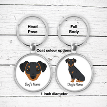 Load image into Gallery viewer, Chiweenie (Chihuahua/Dachshund mix) Bezel Keychain - personalized
