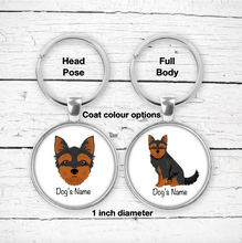 Load image into Gallery viewer, Chorkie (Chihuahua/Yorkie mix) Bezel Keychain - personalized

