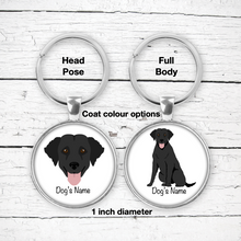 Load image into Gallery viewer, Curly Coated Retriever Bezel Keychain - personalized
