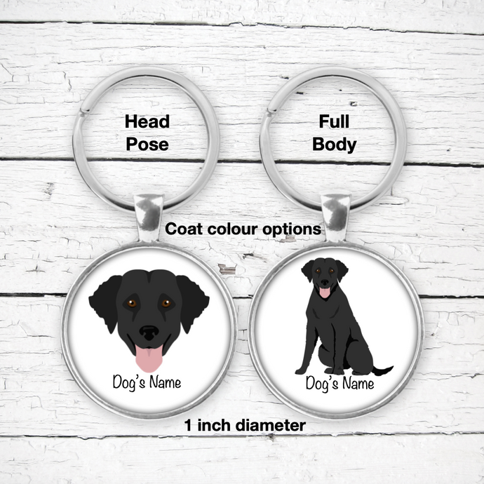 Curly Coated Retriever Bezel Keychain - personalized