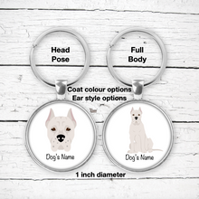Load image into Gallery viewer, Dogo Argentino Bezel Keychain - personalized
