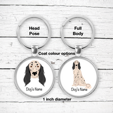 Load image into Gallery viewer, English Setter Bezel Keychain - personalized
