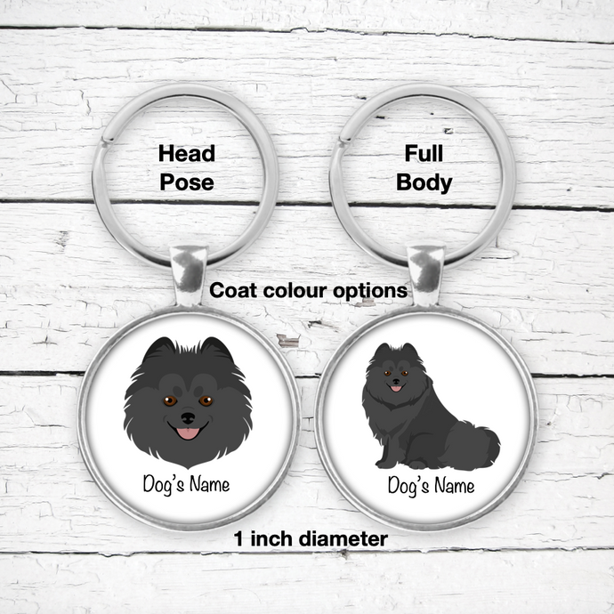 German Spitz Bezel Keychain - personalized