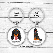 Load image into Gallery viewer, Gordon Setter Bezel Keychain - personalized
