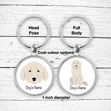 Load image into Gallery viewer, Great Pyrenees Bezel Keychain - personalized
