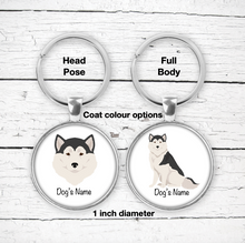 Load image into Gallery viewer, Greenland Dog Bezel Keychain - personalized
