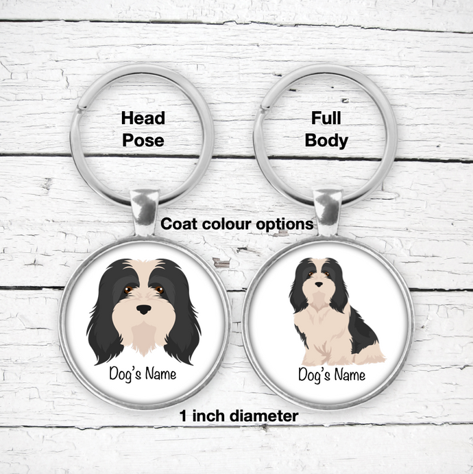 Havanese Bezel Keychain - personalized