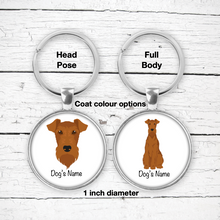 Load image into Gallery viewer, Irish Terrier Bezel Keychain - personalized

