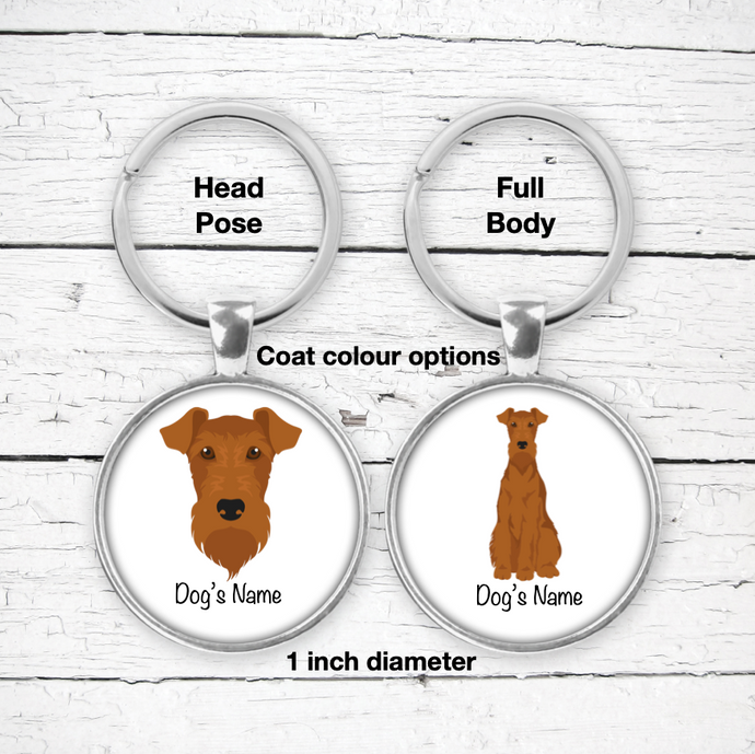 Irish Terrier Bezel Keychain - personalized