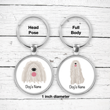 Load image into Gallery viewer, Komondor Bezel Keychain - personalized
