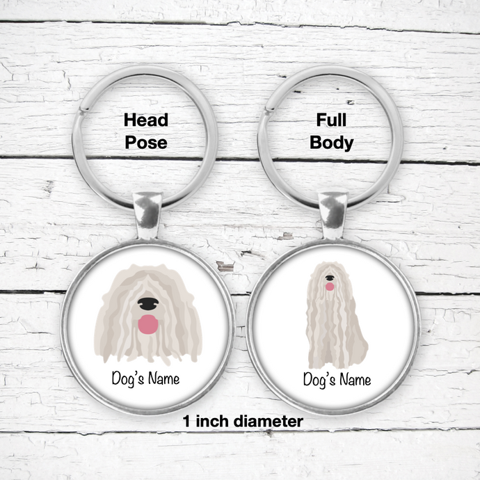 Komondor Bezel Keychain - personalized