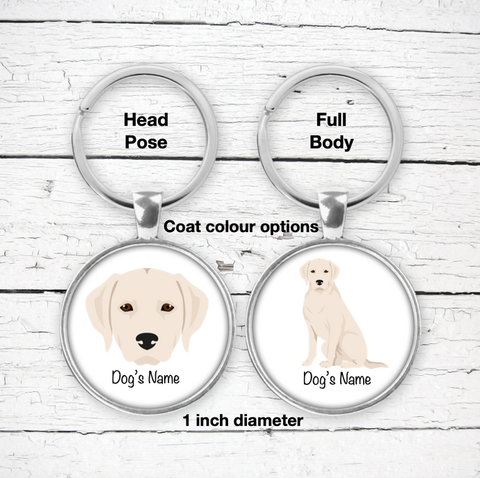Labrador Retriever Bezel Keychain - personalized