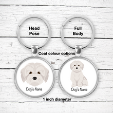 Load image into Gallery viewer, Malti-poo (Maltese/Poodle mix) Bezel Keychain - personalized
