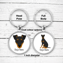 Load image into Gallery viewer, Manchester Terrier Bezel Keychain - personalized
