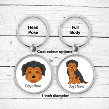 Load image into Gallery viewer, Morkie (Maltese/Yorkie mix) Bezel Keychain - personalized
