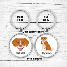 Load image into Gallery viewer, Nova Scotia Duck Tolling Retriever Bezel Keychain - personalized

