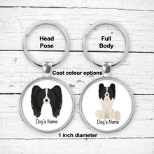 Load image into Gallery viewer, Papillon Bezel Keychain - personalized
