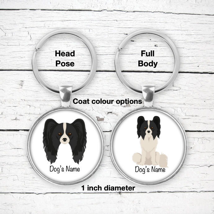 Papillon Bezel Keychain - personalized
