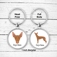 Load image into Gallery viewer, Pharaoh Hound Bezel Keychain - personalized
