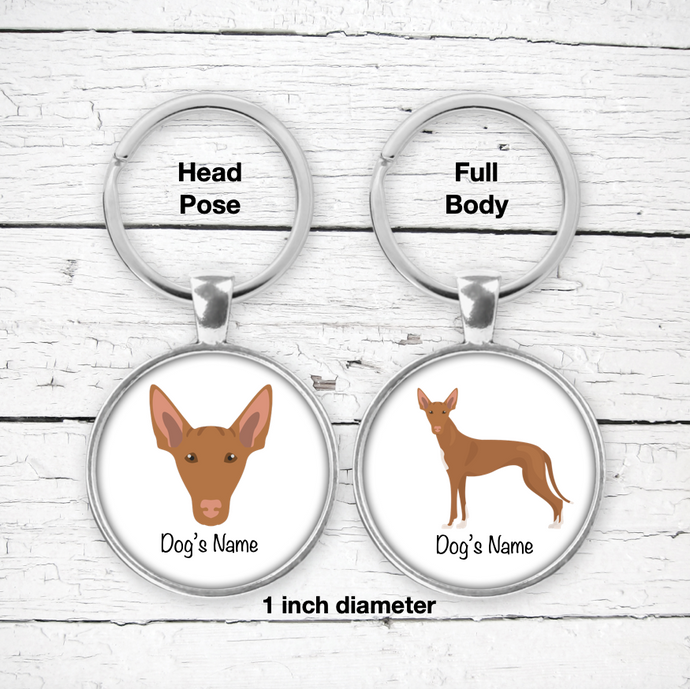 Pharaoh Hound Bezel Keychain - personalized