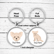 Load image into Gallery viewer, Pomapoo (Pomeranian/Poodle mix) Bezel Keychain - personalized
