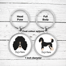 Load image into Gallery viewer, Standard Poodle Bezel Keychain - personalized
