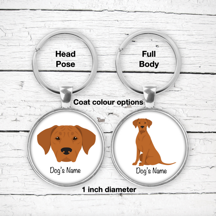 Rhodesian Ridgeback Bezel Keychain - personalized