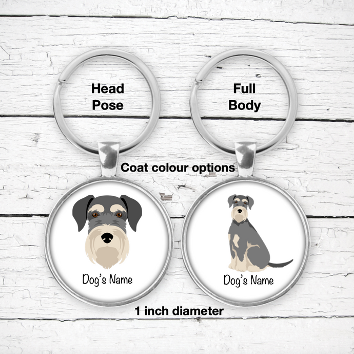 Giant Schnauzer Bezel Keychain - personalized