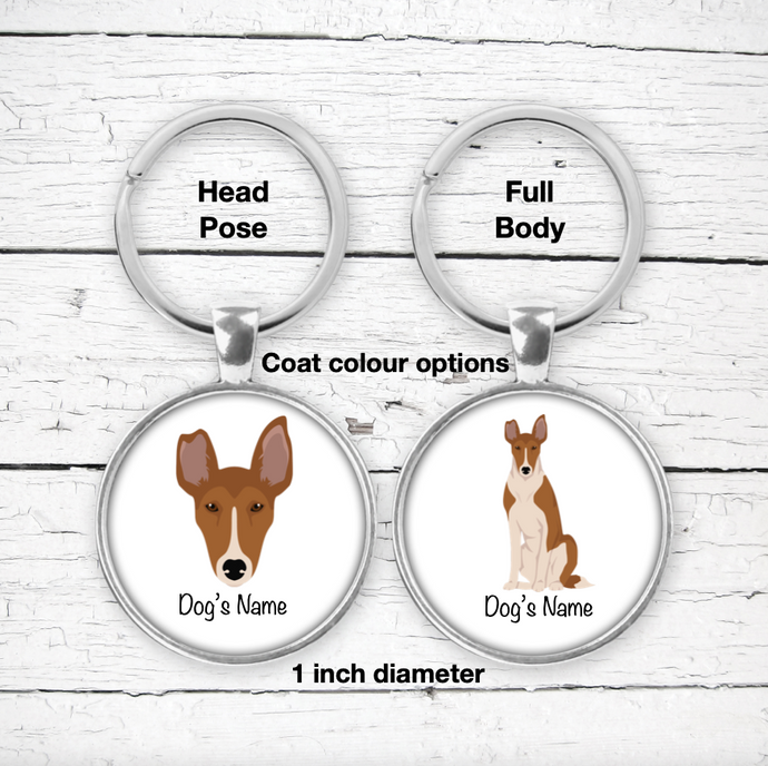 Smooth Collie Bezel Keychain - personalized