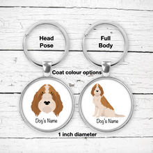 Load image into Gallery viewer, Spinone Italiano Bezel Keychain - personalized
