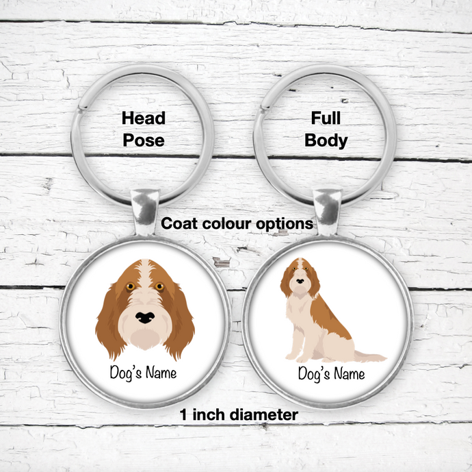 Spinone Italiano Bezel Keychain - personalized