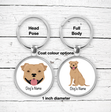 Load image into Gallery viewer, Staffordshire Bull Terrier Bezel Keychain - personalized
